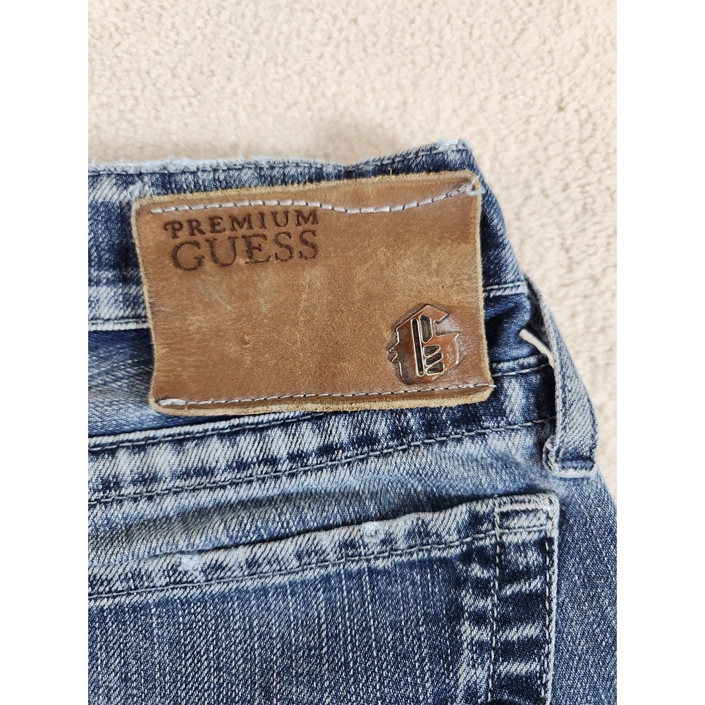 Mens Guess Premium Rebel Straight Leg Blue Jeans Size 32 x 30 Y2K - Picture 6 of 9